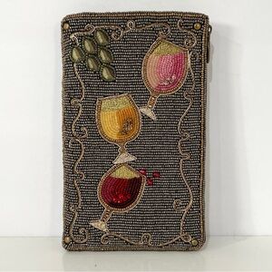 MARY FRANCES WINE PAIRING CROSSBODY BEADED BAG PHONE BAG